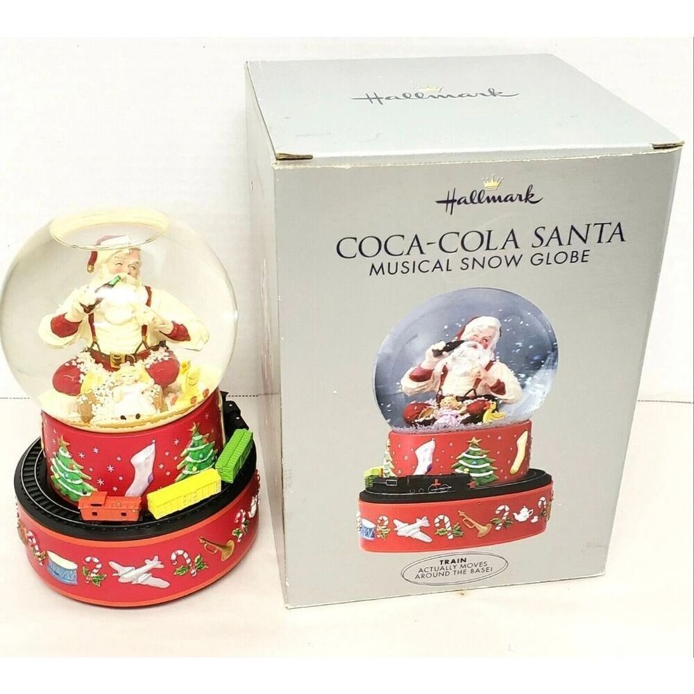 Hallmark Coca Cola Santa Musical Snow Globe I'd Like To Teach The World To Sing